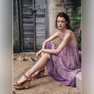 "On Hold for Trade"Vintage Spell Oracle Midi Strappy Dress Lilac Slip on Size XL